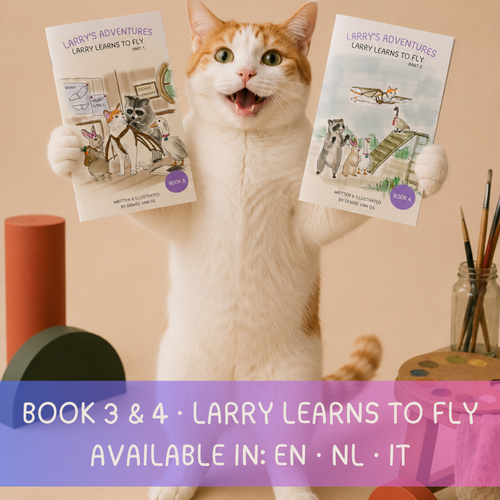 book 3& 4 bundle of larry's adventures written by denise van os. larry learns to fly part 1 & 2 